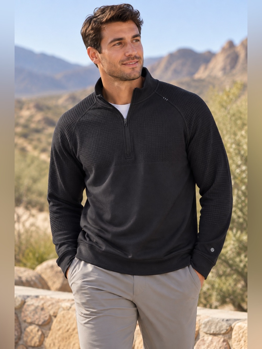 Lululemon Engineered Warmth Half Zip pullover black XL